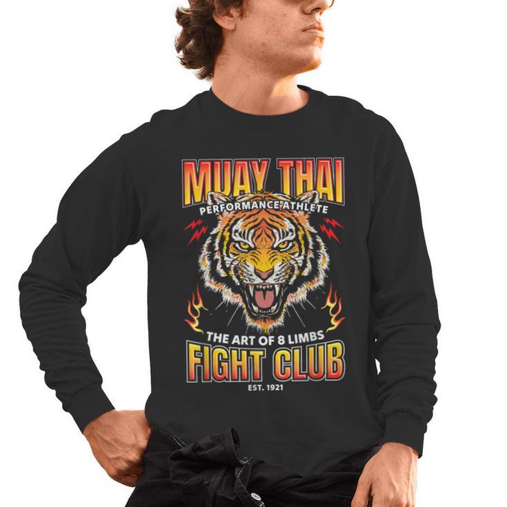Vintage Muay Thai Twin Tiger Art Of 8 Limbs Men's Long Sleeve T-Shirt