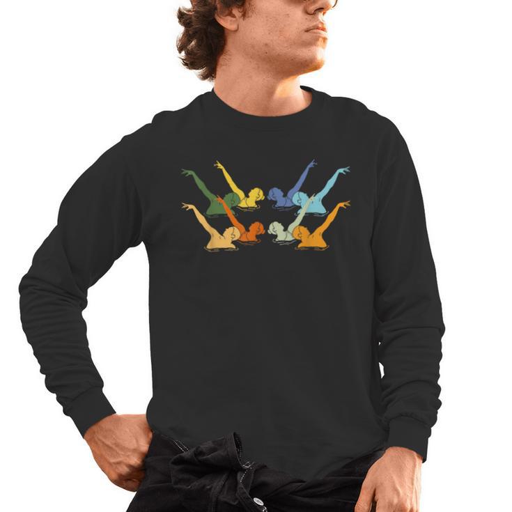 Vintage Synchronized Swimming Artistic Swimming Men's Long Sleeve T-Shirt