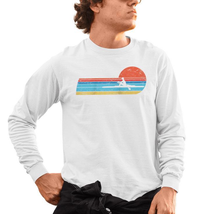 Canoes-Rowing Canoe-Rower Canoeing-Canoeist Vintage Canoes Raglan Baseball Tee Men's Long Sleeve T-Shirt