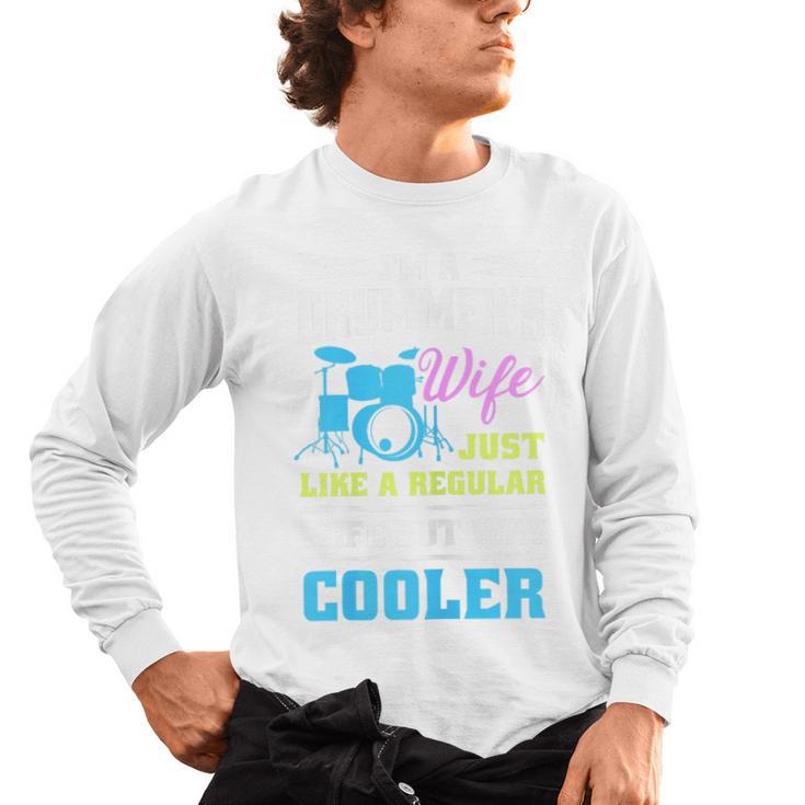Cool Drum Kit Percussionist Drummer Wife Quote Image T-Shirt Men's Long Sleeve T-Shirt