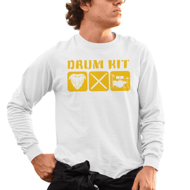 Drum Kit Band Drumming Drumsticks Musical Drums Men's Long Sleeve T-Shirt