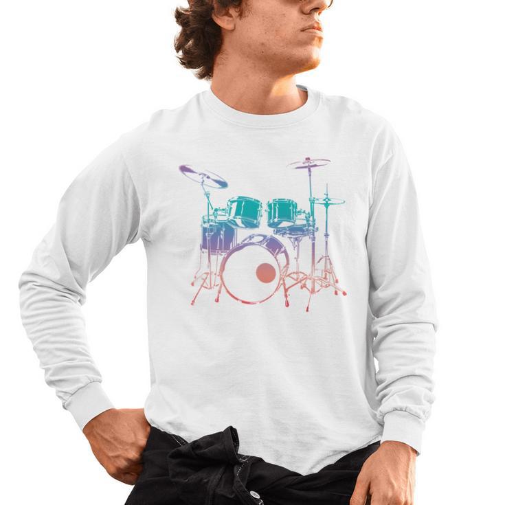 Drum Kit Drummer Graphic Sweatshirt Men's Long Sleeve T-Shirt