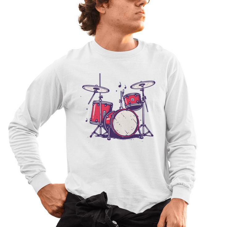 Drum Kit Electronic Drums Sweatshirt Men's Long Sleeve T-Shirt