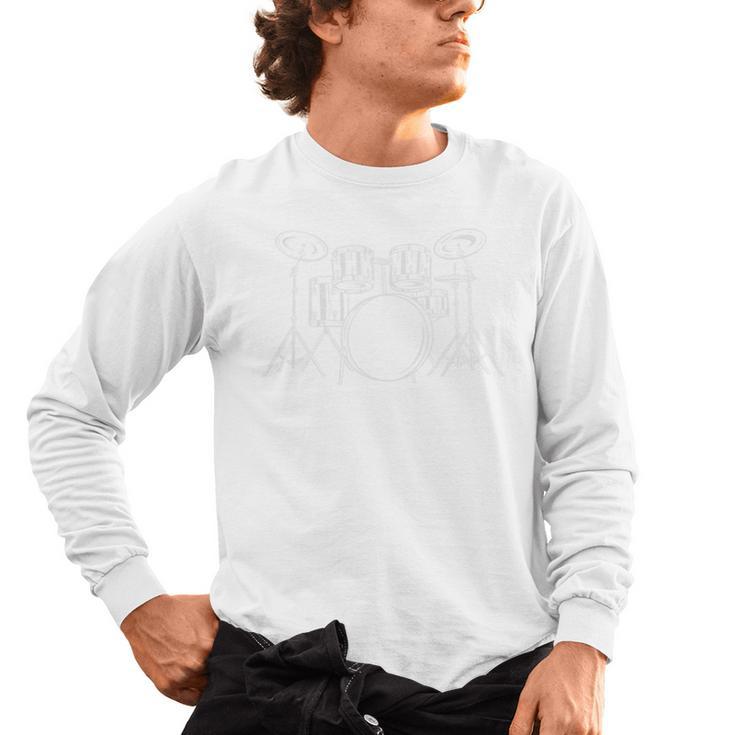 Drum Kit Minimalist Art For Drummer Sweatshirt Men's Long Sleeve T-Shirt