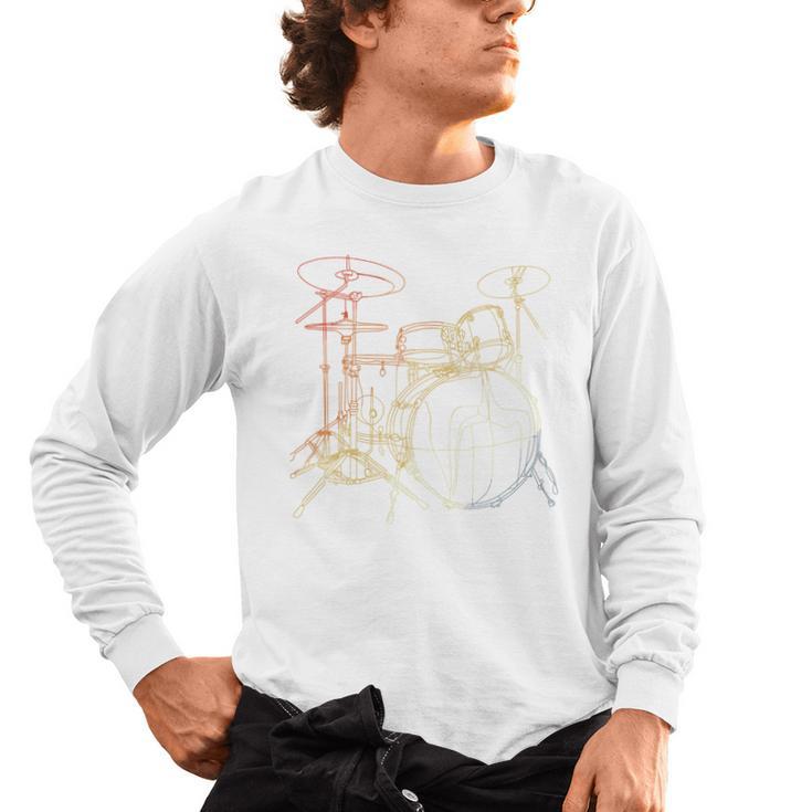 Drum Kit Vintage Look Music Concert Sweatshirt Men's Long Sleeve T-Shirt