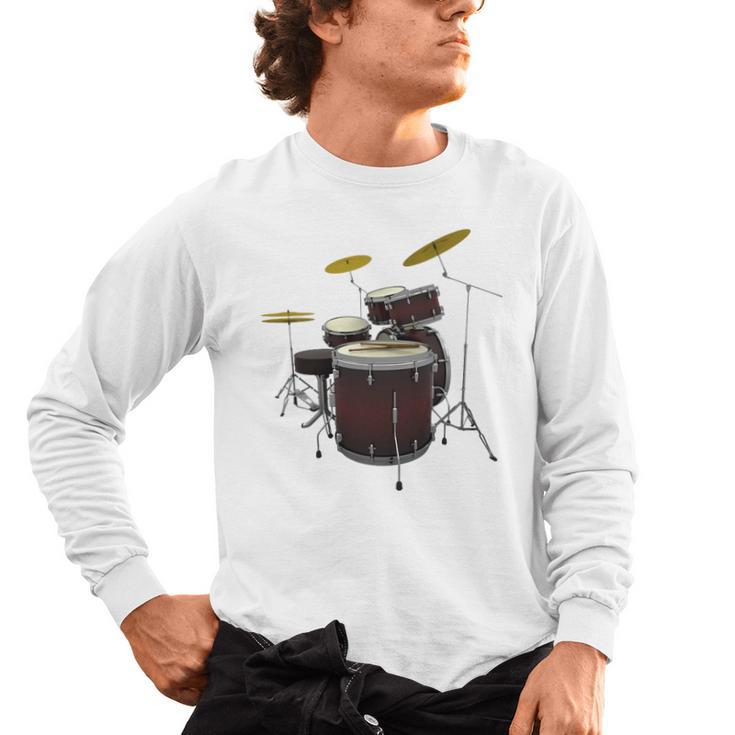Drummer Drum Kit Premium Tri-Blend Men's Long Sleeve T-Shirt
