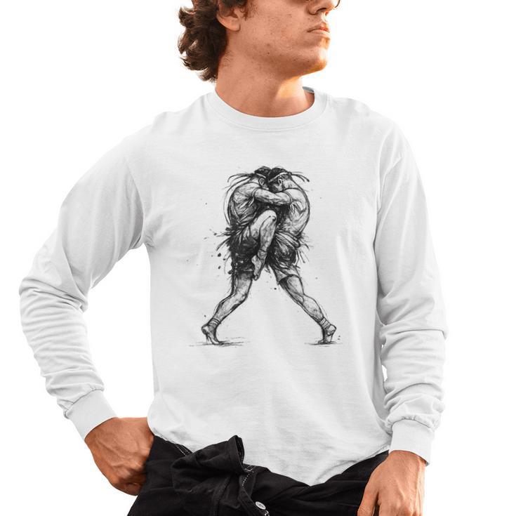 Muay Thai Kickboxing Nak Muay Thai Boxing Fighter Men's Long Sleeve T-Shirt