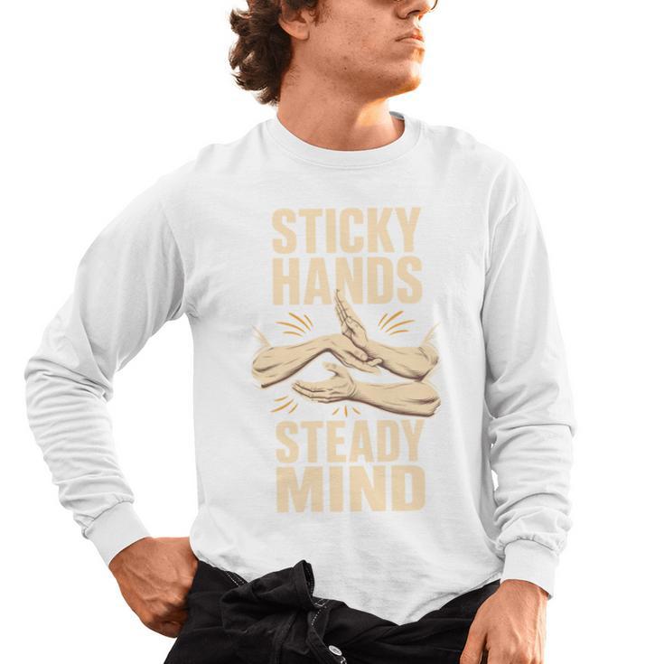 Sticky Hands Steady Mind Muay Thai Boxing Men's Long Sleeve T-Shirt