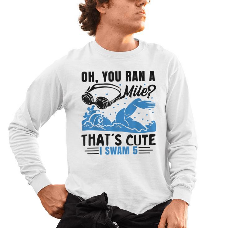 Swimmer Swimming Men's Long Sleeve T-Shirt
