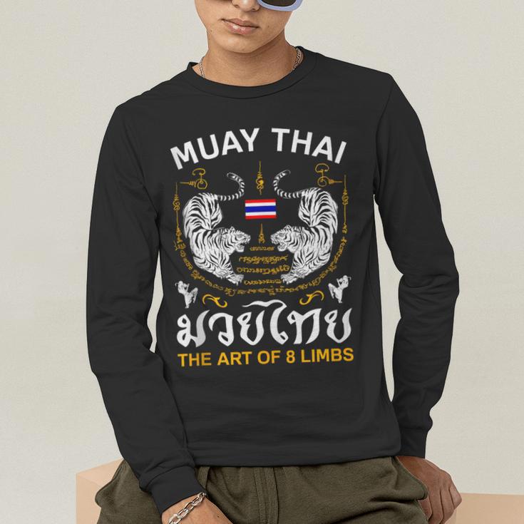 The Art Of 8 Limbs Sak Yant Tiger Muay Thai Men's Long Sleeve T-Shirt The Art Of 8 Limbs Sak Yant Tiger Muay Thai Men's Long Sleeve T-Shirt