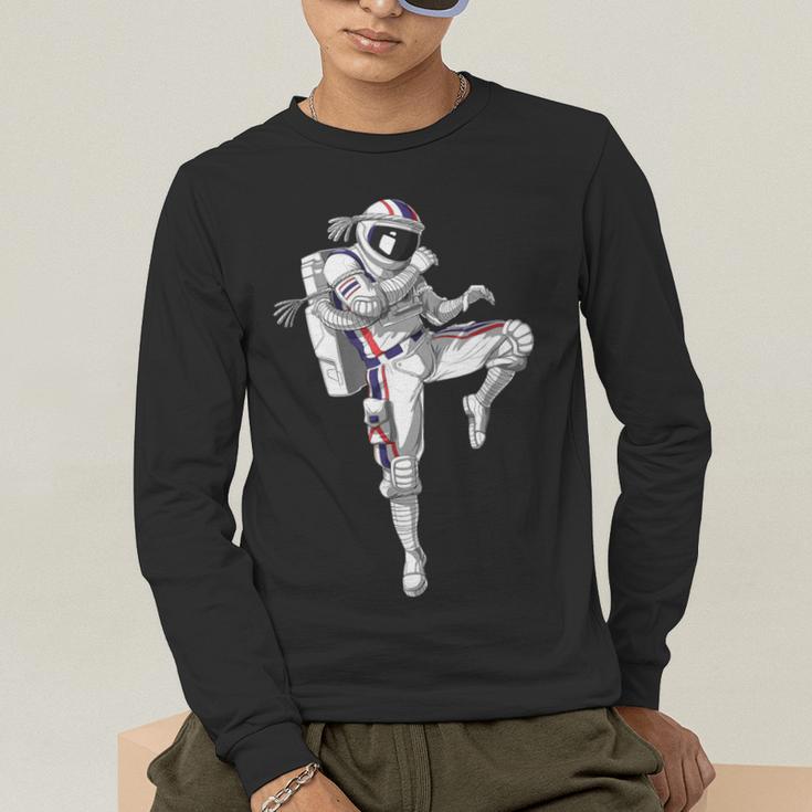 Astronaut Muay Thai Boxing Karate Kickboxing Martial Arts Men's Long Sleeve T-Shirt Astronaut Muay Thai Boxing Karate Kickboxing Martial Arts Men's Long Sleeve T-Shirt