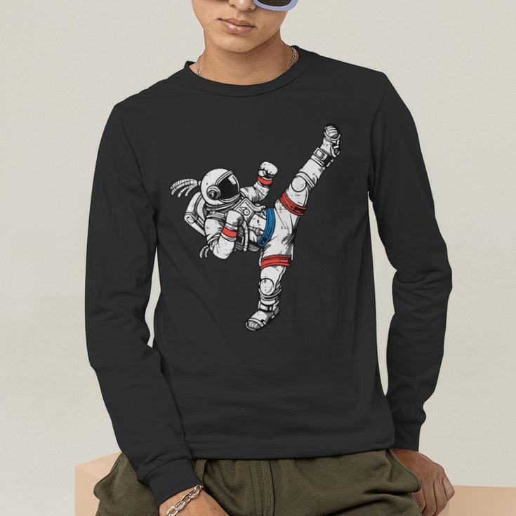 Astronaut Muay Thai Fighter Space Martial Arts Men Women Kid Men's Long Sleeve T-Shirt