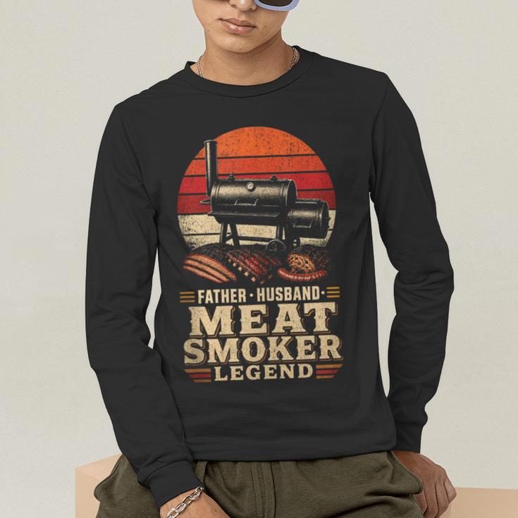BBQ Dad Father Husband Meat Smoker Legend Men's Long Sleeve T-Shirt