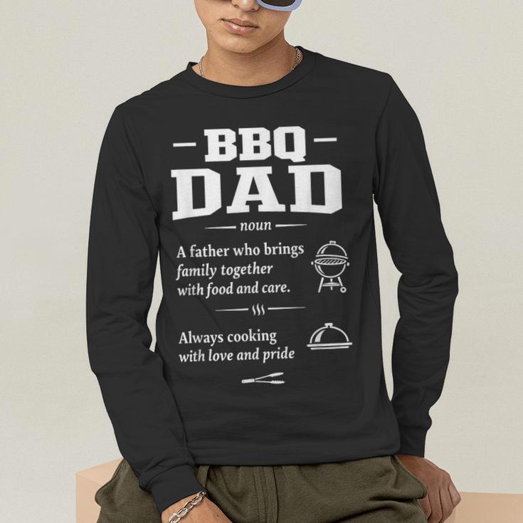 BBQ Dad Grilling Father Day Family Food Love Novelty Graphic Men's Long Sleeve T-Shirt