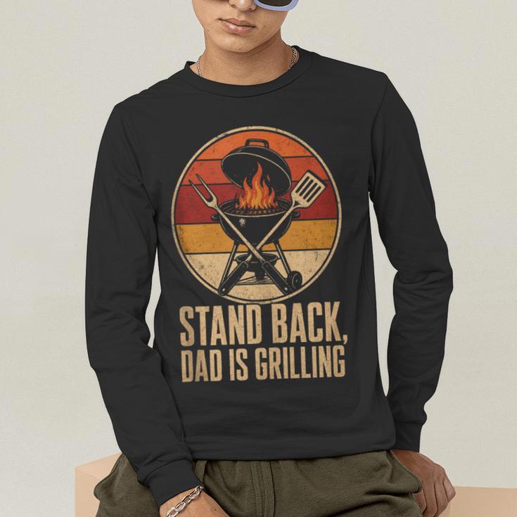 BBQ Dad Stand Back Dad Is Grilling Men's Long Sleeve T-Shirt