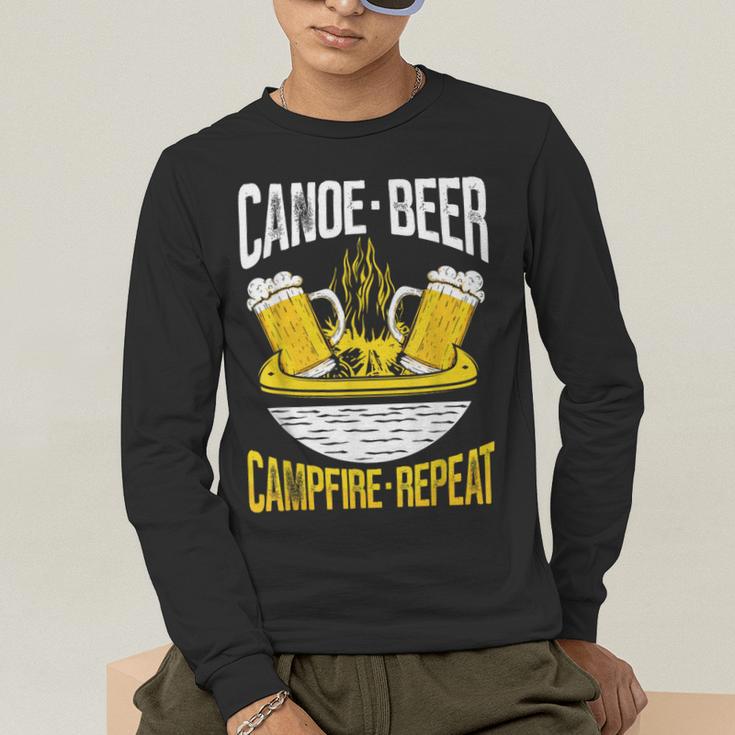 Canoe Beer Campfire Repeat Kayak Canoe Men's Long Sleeve T-Shirt