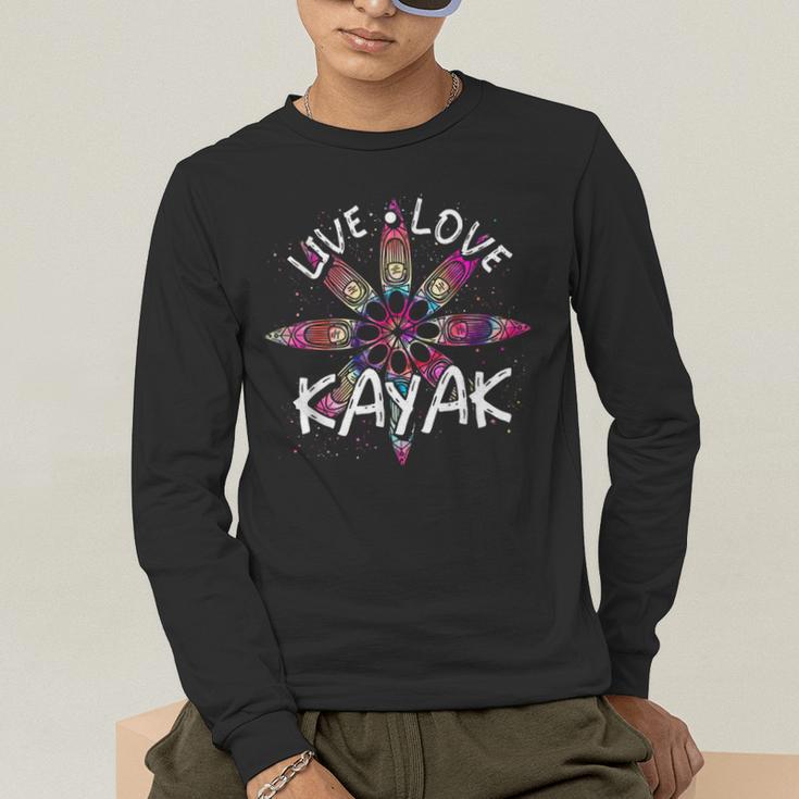 Canoe Boat Paddling Sport Kayaker Live Love Kayak Kayaking Men's Long Sleeve T-Shirt Canoe Boat Paddling Sport Kayaker Live Love Kayak Kayaking Men's Long Sleeve T-Shirt