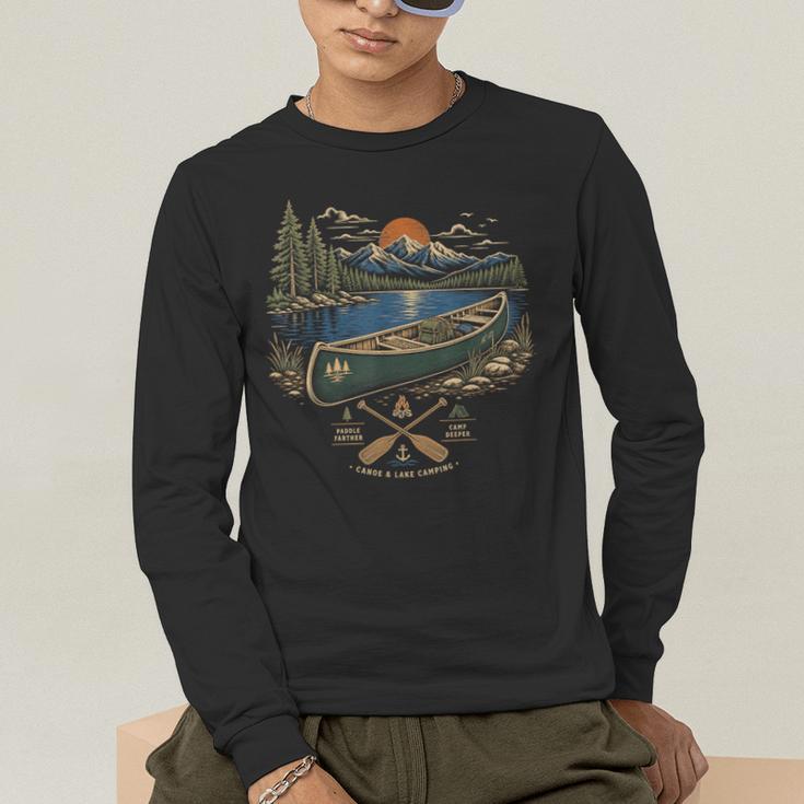 Canoe And Lake Camping Paddle Camp Men's Long Sleeve T-Shirt