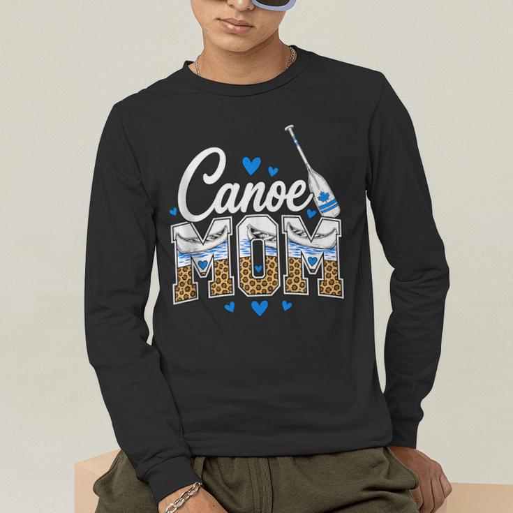 Canoe Mom Leopard Print Paddle River Lake Sport Mother Men's Long Sleeve T-Shirt Canoe Mom Leopard Print Paddle River Lake Sport Mother Men's Long Sleeve T-Shirt
