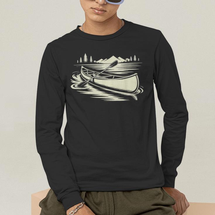Canoe Tripper Loading Portage Pack First Light Men's Long Sleeve T-Shirt Canoe Tripper Loading Portage Pack First Light Men's Long Sleeve T-Shirt