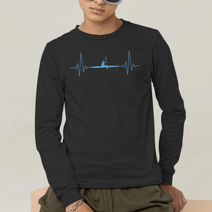 Cool Kayaking Heartbeat Canoe Boating Kayaks Outdoor Sport Men's Long Sleeve T-Shirt Cool Kayaking Heartbeat Canoe Boating Kayaks Outdoor Sport Men's Long Sleeve T-Shirt