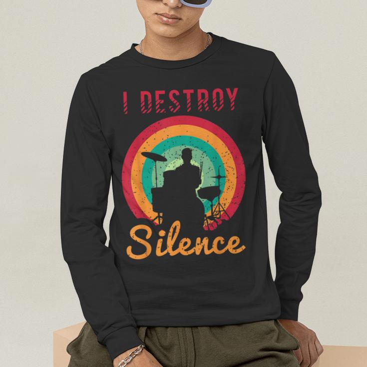 Drum Kit Tshirt For a Drummer With Percussion Instruments Men's Long Sleeve T-Shirt Drum Kit Tshirt For a Drummer With Percussion Instruments Men's Long Sleeve T-Shirt