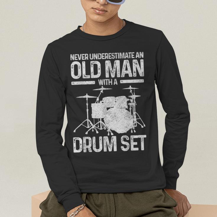 Drummer Drum Kit Vintage Drummer Men's Long Sleeve T-Shirt Drummer Drum Kit Vintage Drummer Men's Long Sleeve T-Shirt