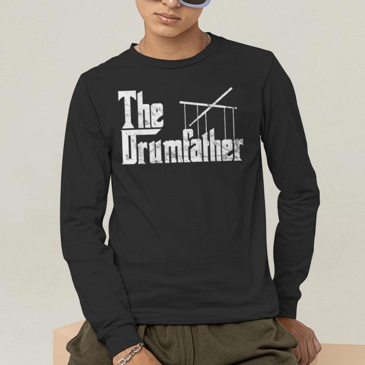 Drummer Humor The Drumfather Drum Kit Men's Long Sleeve T-Shirt Drummer Humor The Drumfather Drum Kit Men's Long Sleeve T-Shirt