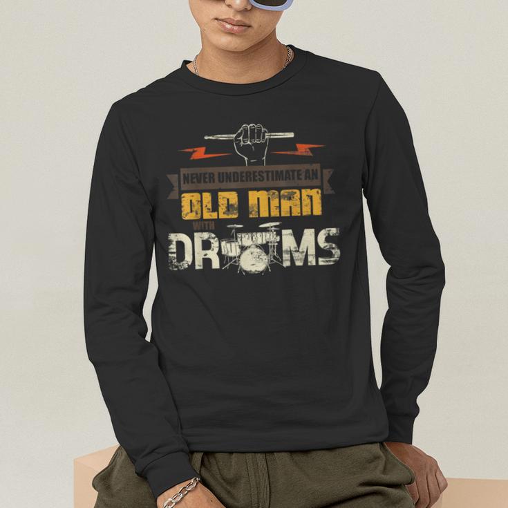 Drummer Drummer Pensioner Drum Kit Men's Long Sleeve T-Shirt