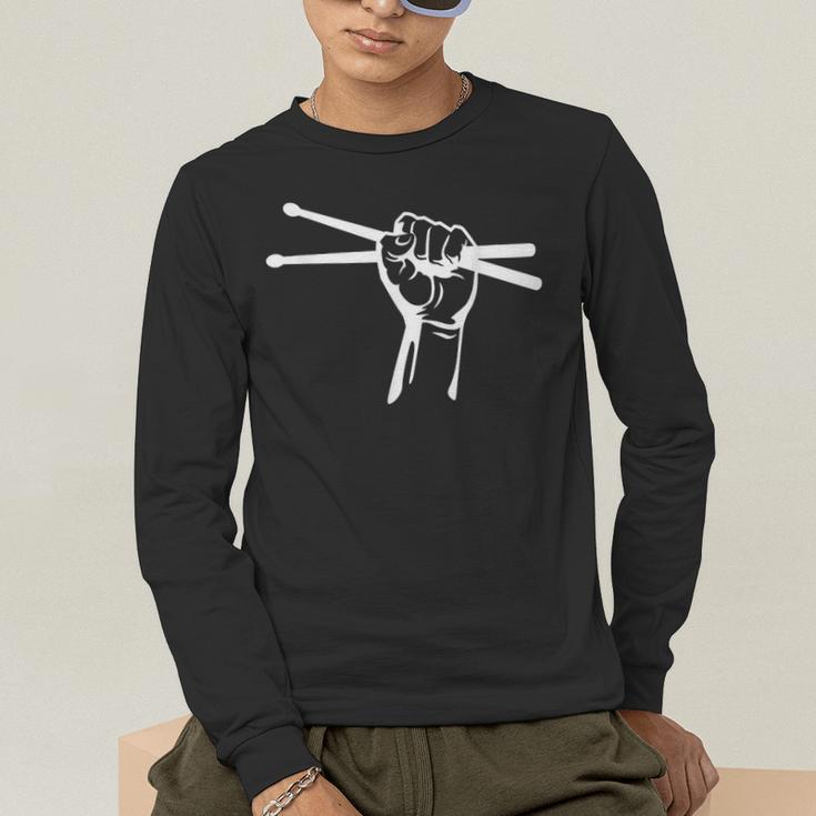 Drumsticks Hand Drum Kit Drummer Men's Long Sleeve T-Shirt Drumsticks Hand Drum Kit Drummer Men's Long Sleeve T-Shirt