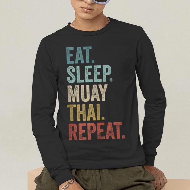Eat Sleep Muay Thai Repeat Thai Boxing Men's Long Sleeve T-Shirt Eat Sleep Muay Thai Repeat Thai Boxing Men's Long Sleeve T-Shirt