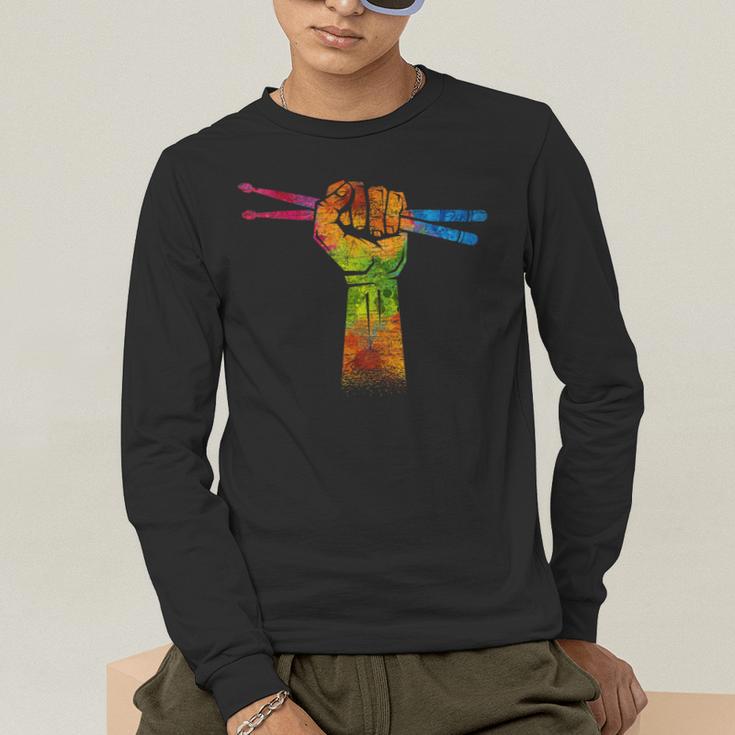 Faust Drumsticks Drummer Drummer Drum Kit Men's Long Sleeve T-Shirt Faust Drumsticks Drummer Drummer Drum Kit Men's Long Sleeve T-Shirt