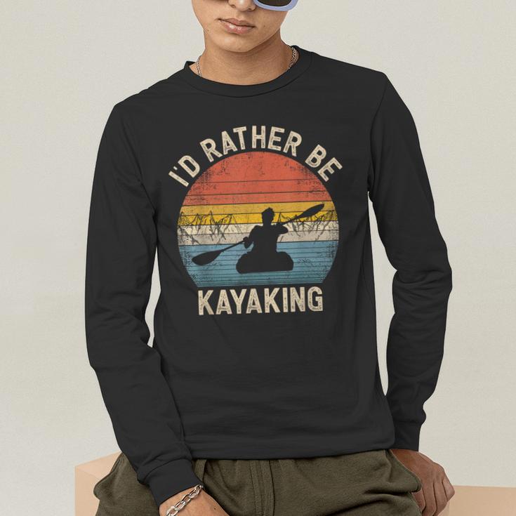 I'D Rather Be Kayaking Canoe Boating Vintage Kayak Men's Long Sleeve T-Shirt I'D Rather Be Kayaking Canoe Boating Vintage Kayak Men's Long Sleeve T-Shirt