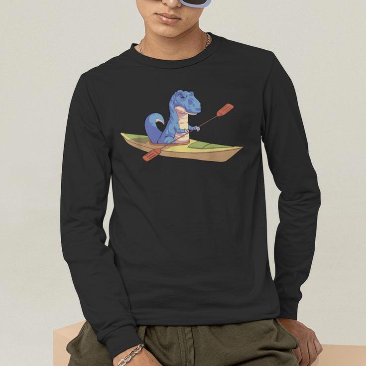 KayakRex Dinosaur Canoe Shirt Kayak For Children Men's Long Sleeve T-Shirt