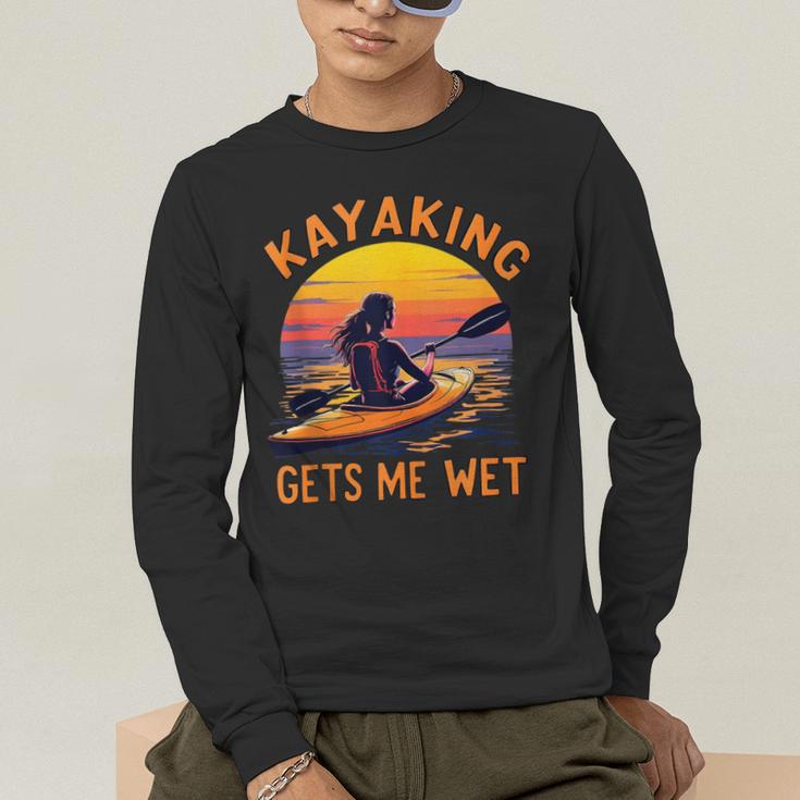 Kayaking Gets Me Wet Kayak Paddling Canoe Adult Joke Sleeveless Men's Long Sleeve T-Shirt Kayaking Gets Me Wet Kayak Paddling Canoe Adult Joke Sleeveless Men's Long Sleeve T-Shirt