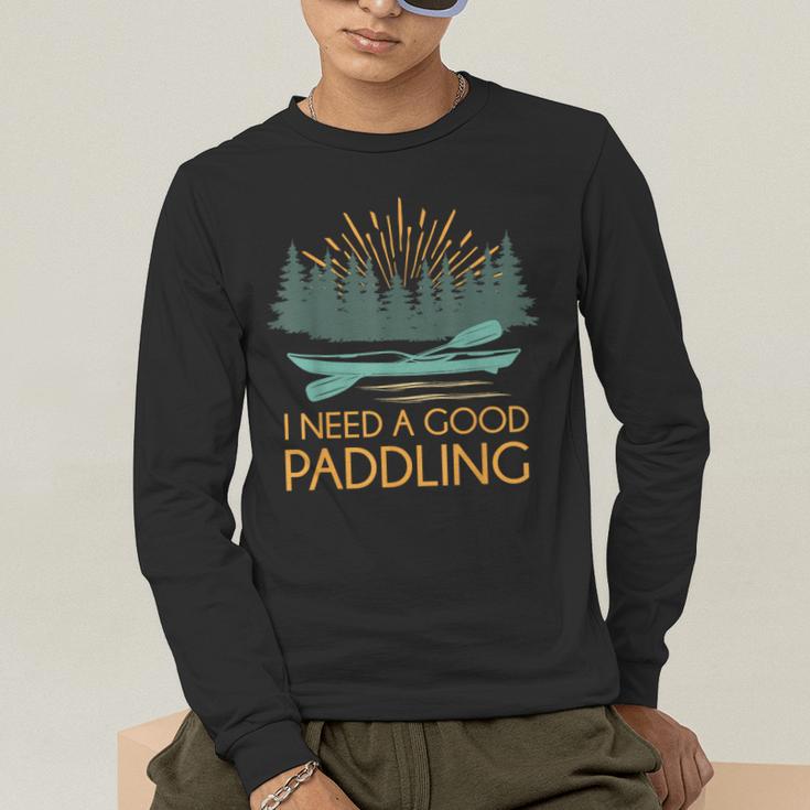 Kayaking Outdoor Water Sports Canoeing Paddle Kayak Men's Long Sleeve T-Shirt
