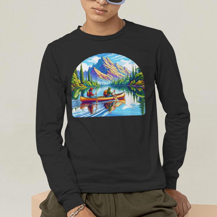 Lake Canoeing Canoe Men's Long Sleeve T-Shirt Lake Canoeing Canoe Men's Long Sleeve T-Shirt