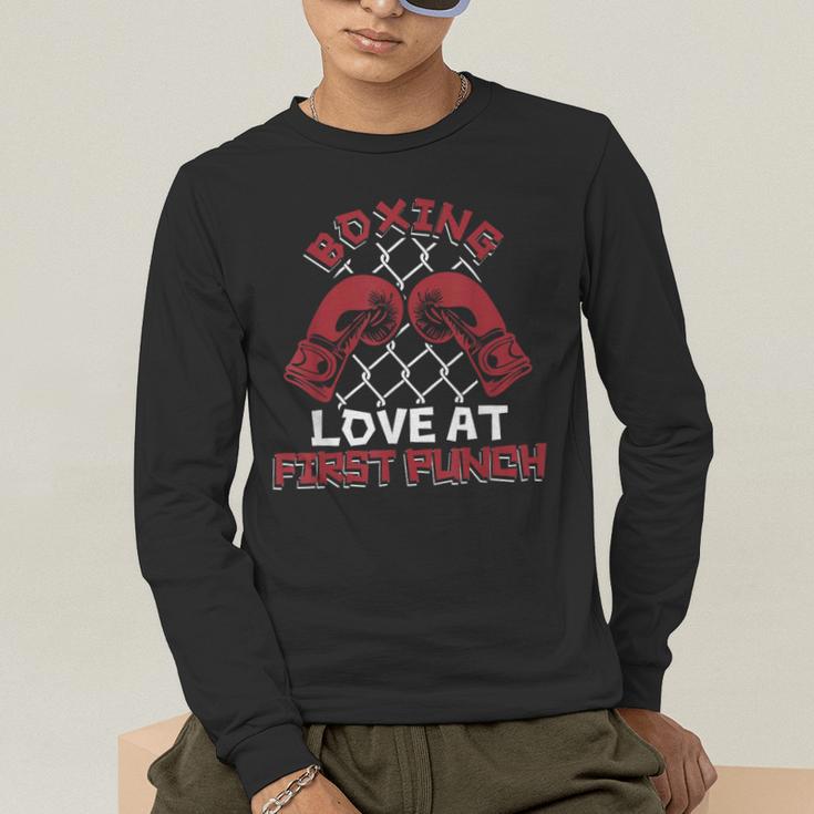 Love At First Punch Professional Boxer Muay Thai Boxing Men's Long Sleeve T-Shirt