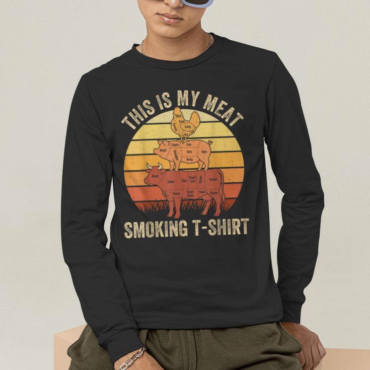 This Is My Meat Smoking Tee BBQ Dad Barbeque Smoker Men's Long Sleeve T-Shirt