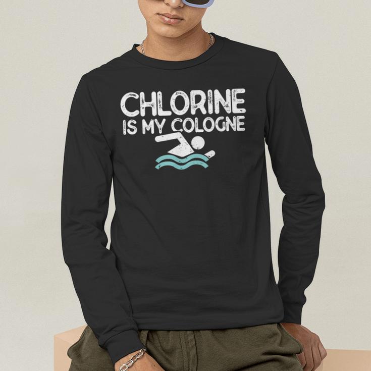 Men Swimming Saying Swimmer Men's Long Sleeve T-Shirt