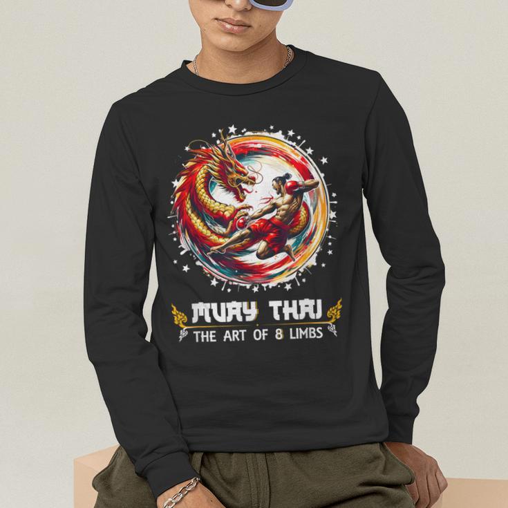 MMA Thai Boxing Art Of Eight Limbs Combat Muay Thai Men's Long Sleeve T-Shirt MMA Thai Boxing Art Of Eight Limbs Combat Muay Thai Men's Long Sleeve T-Shirt