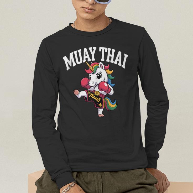 Muay Thai Art For Girls Kids Women Mixed Martial Arts Men's Long Sleeve T-Shirt
