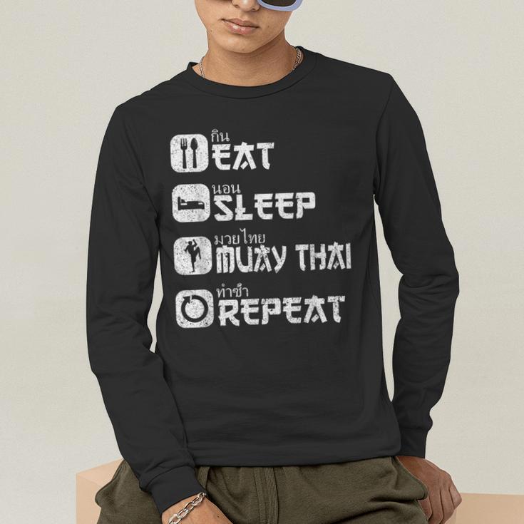 Muay Thai Boxing Thai Boxer Thai Kickboxing Men's Long Sleeve T-Shirt