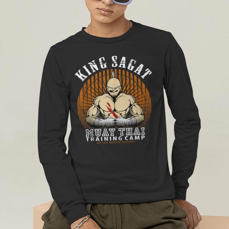Muay Thai Boxing Training Gym Sagat Training Camp Men's Long Sleeve T-Shirt