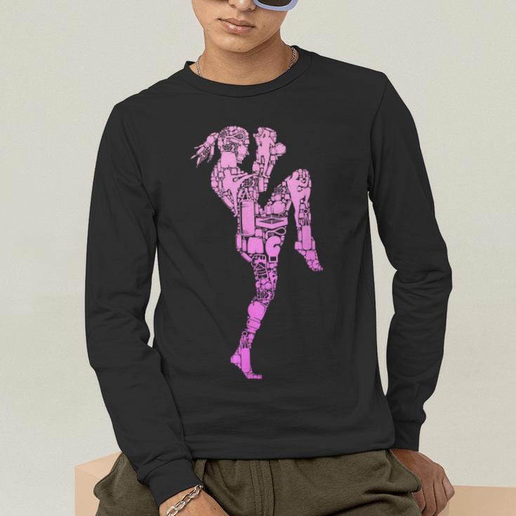 Muay Thai Thai Boxing Women Girls Children Men's Long Sleeve T-Shirt