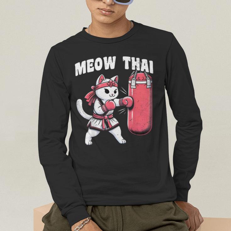 Muay Thai Cat Meow Thai Women Neko Costume Muay Thai Men's Long Sleeve T-Shirt