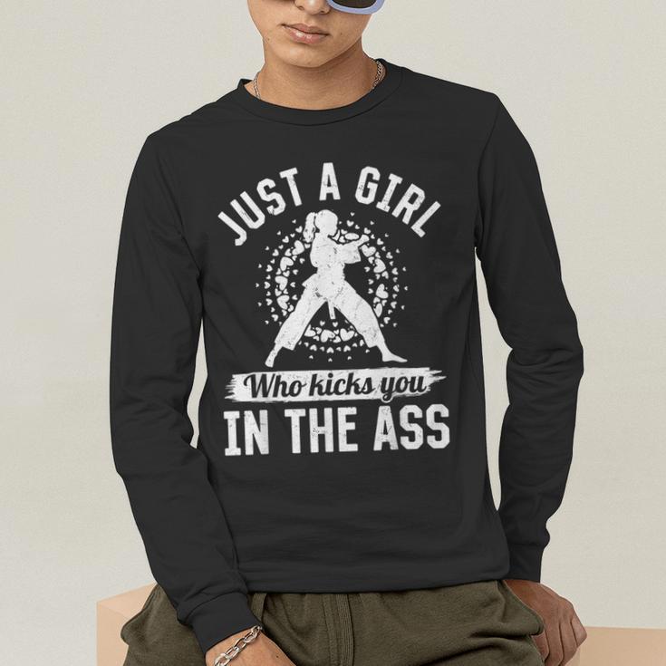 Muay Thai Girls Just a Girl Who Kicks You In The Ass Men's Long Sleeve T-Shirt