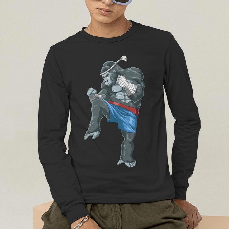 Muay Thai Gorilla Thai Boxing Men's Long Sleeve T-Shirt Muay Thai Gorilla Thai Boxing Men's Long Sleeve T-Shirt