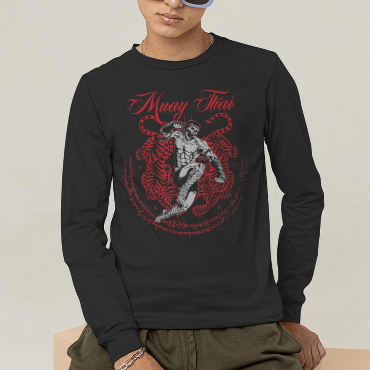 Muay Thai Kickboxing Martial Art Fighter Thai Boxing Men's Long Sleeve T-Shirt