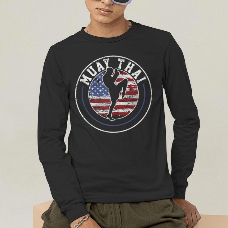 Muay Thai Kickboxing Vintage Men's Long Sleeve T-Shirt Muay Thai Kickboxing Vintage Men's Long Sleeve T-Shirt